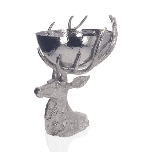 Stag Bowl, H40 x W28 x D30 cm, Silver