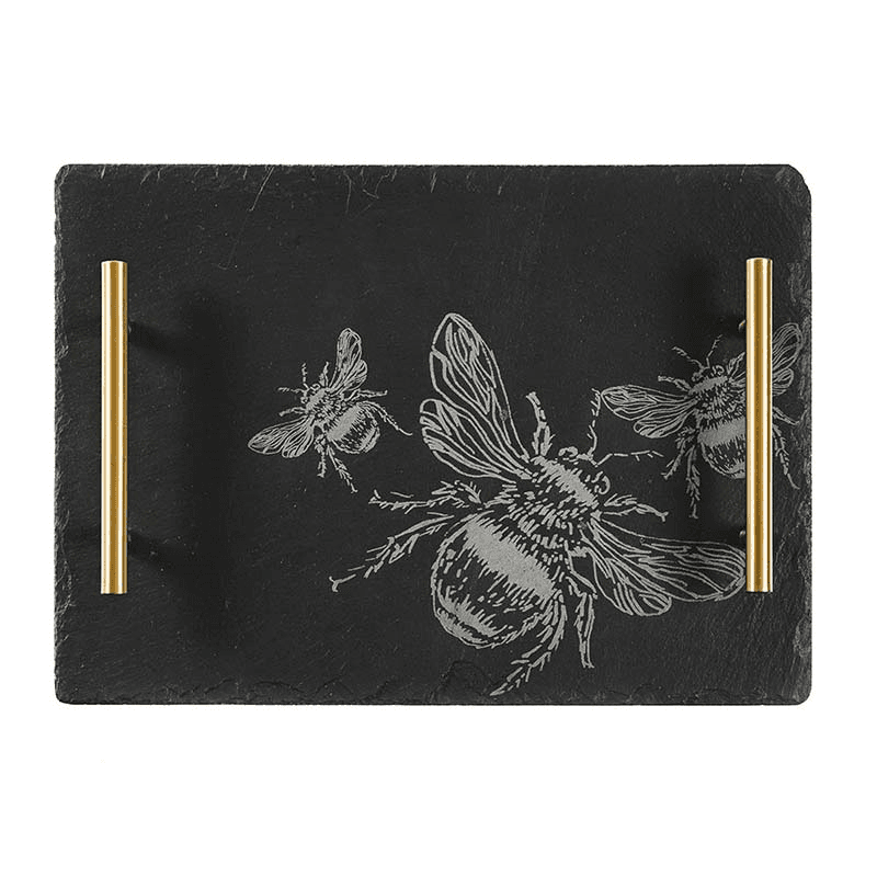 Bee Medium Slate Serving Tray, H25 x W35cm, Black