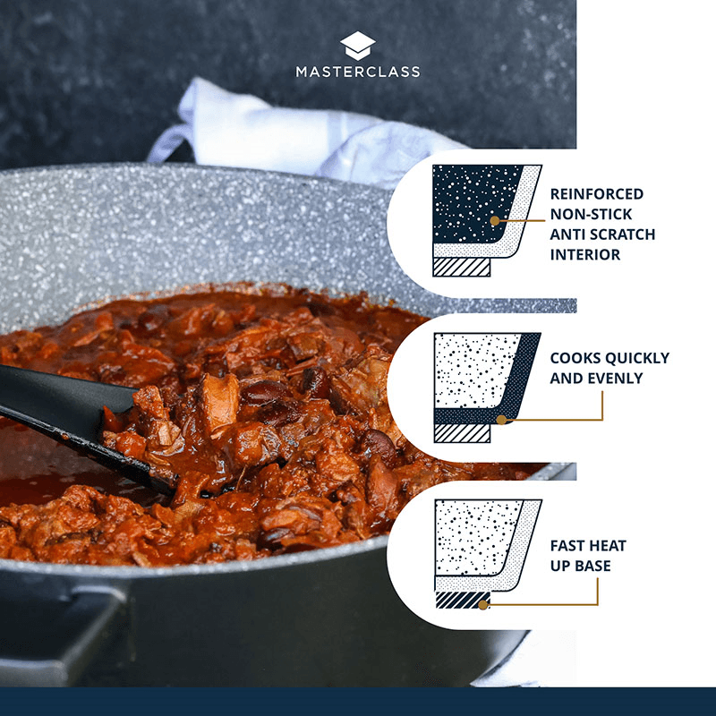 Cast Aluminium Casserole Dish, 2.5L, Black