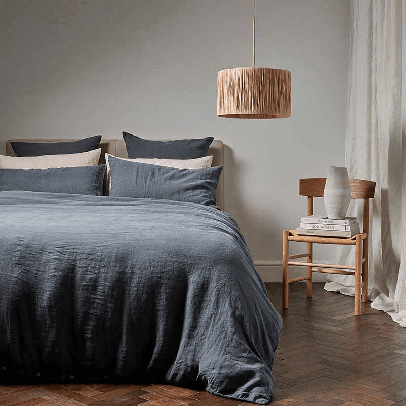 Linen King Size Duvet Cover, Ink