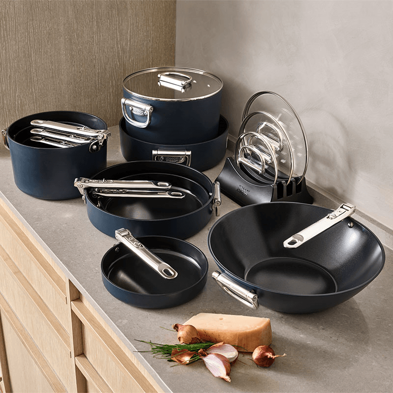 Space Folding Saucepan & Lid, 15cm, Midnight Blue