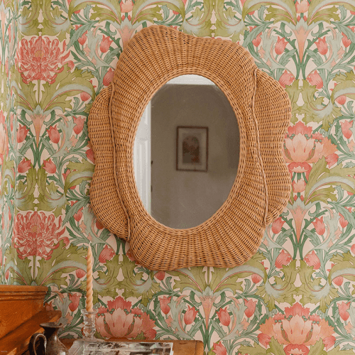 Image showing the Blossom Oval Rattan Mirror, 60cm, Natural product.