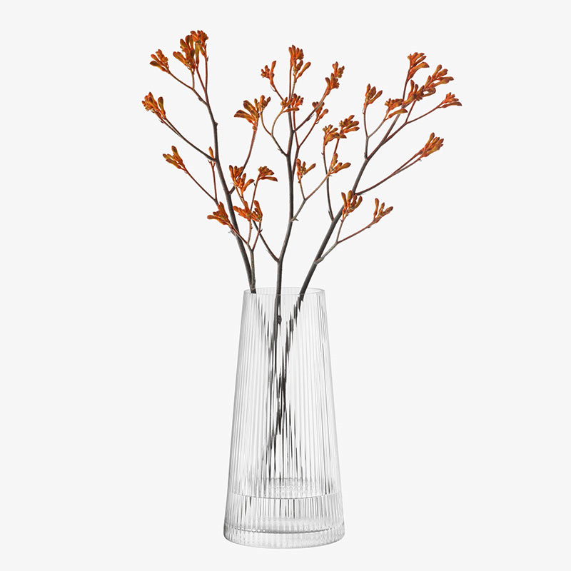 Beacon Candle Holder, H30cm, Concrete Grey & Clear