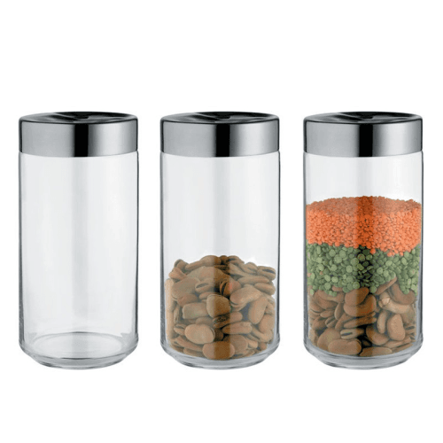 Image showing the Julieta by Lluis Clotet Kitchen box, 10.5 x 21.6cm - 1.5 litre, stainless steel and glass product.