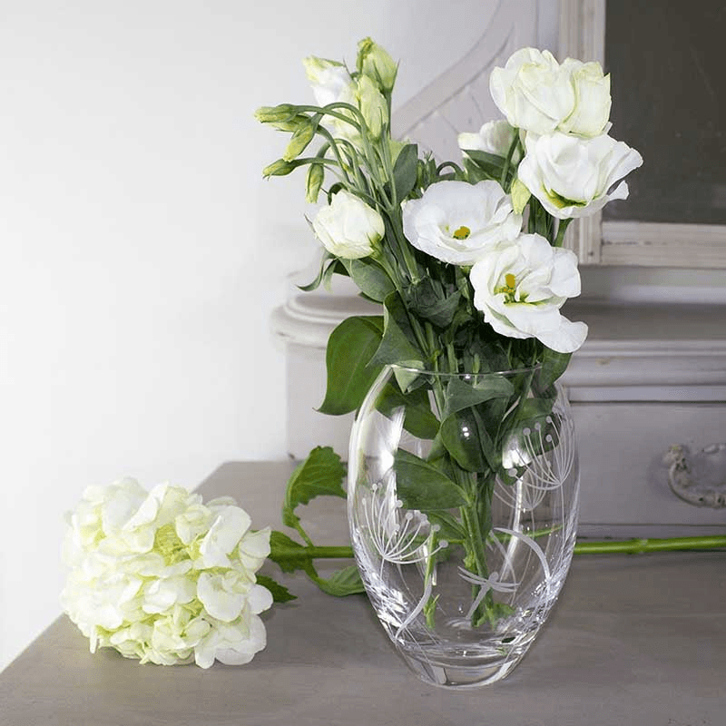 Dragonfly Small Barrel Vase, H14.5cm, Clear