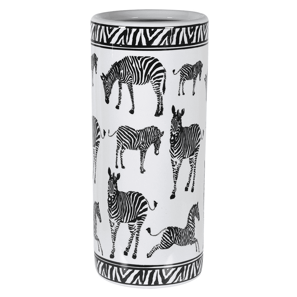 Zebra Umbrella Stand, H45cm, Black & White