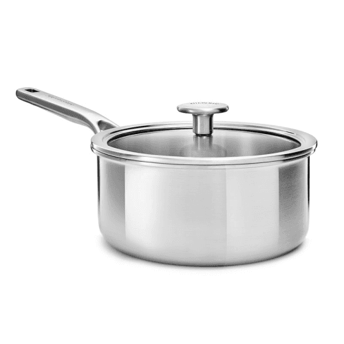 Image showing the MultiPly Stainless Steel Saucepan with Lid, 20cm, Silver product.
