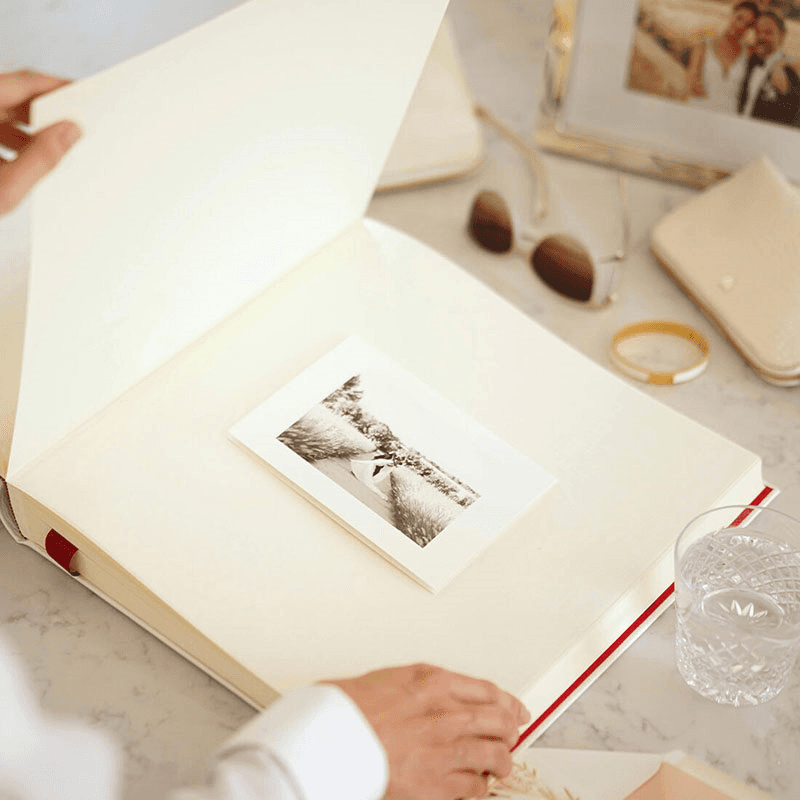 Plain Wedding Album, 14", Ivory