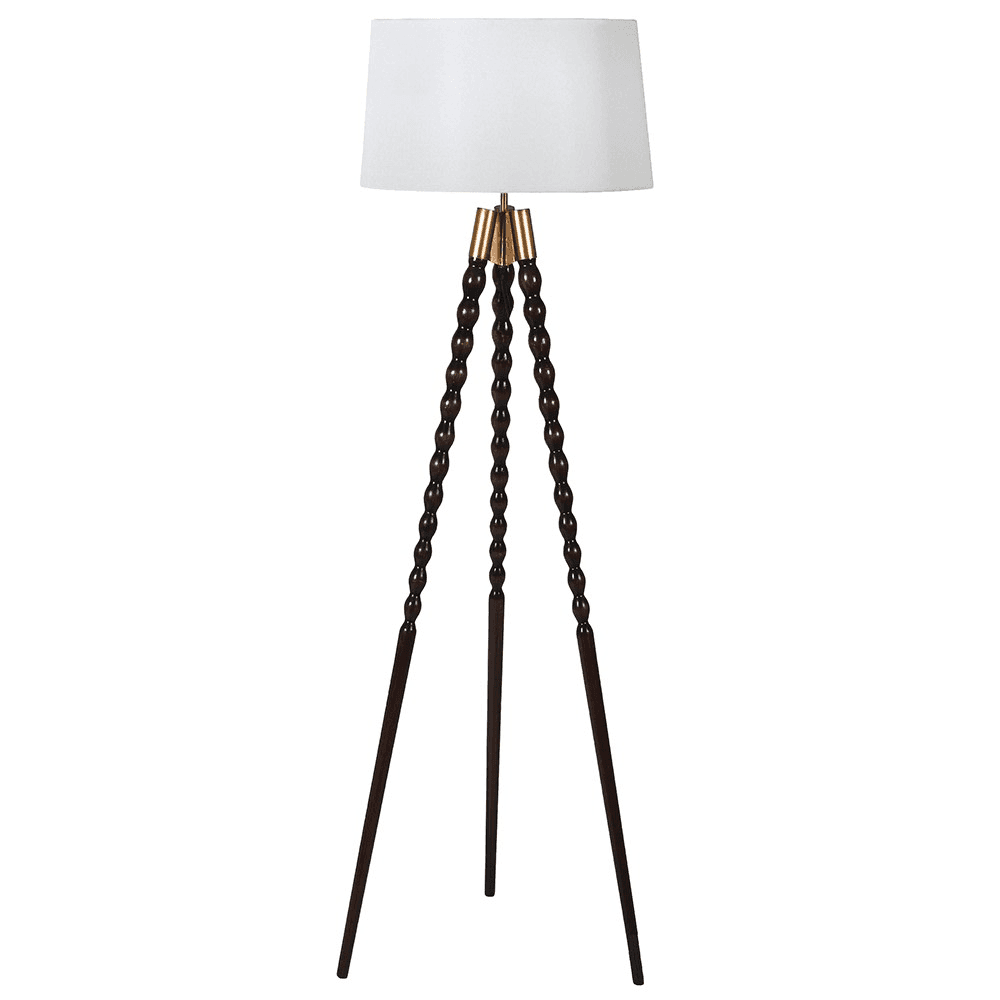 Wooden Spindle Floor Lamp, H160cm, Black