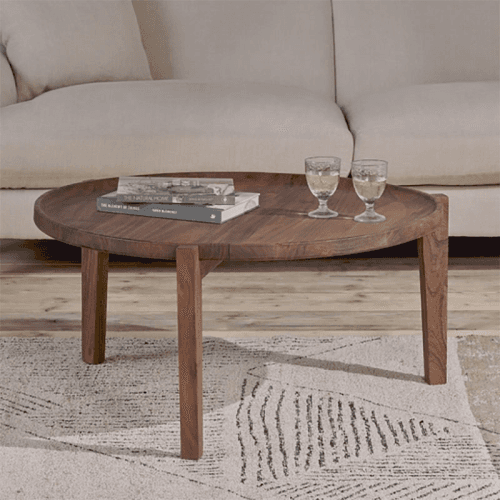 Image showing the Umar Acacia Coffee Table, Dark Brown product.