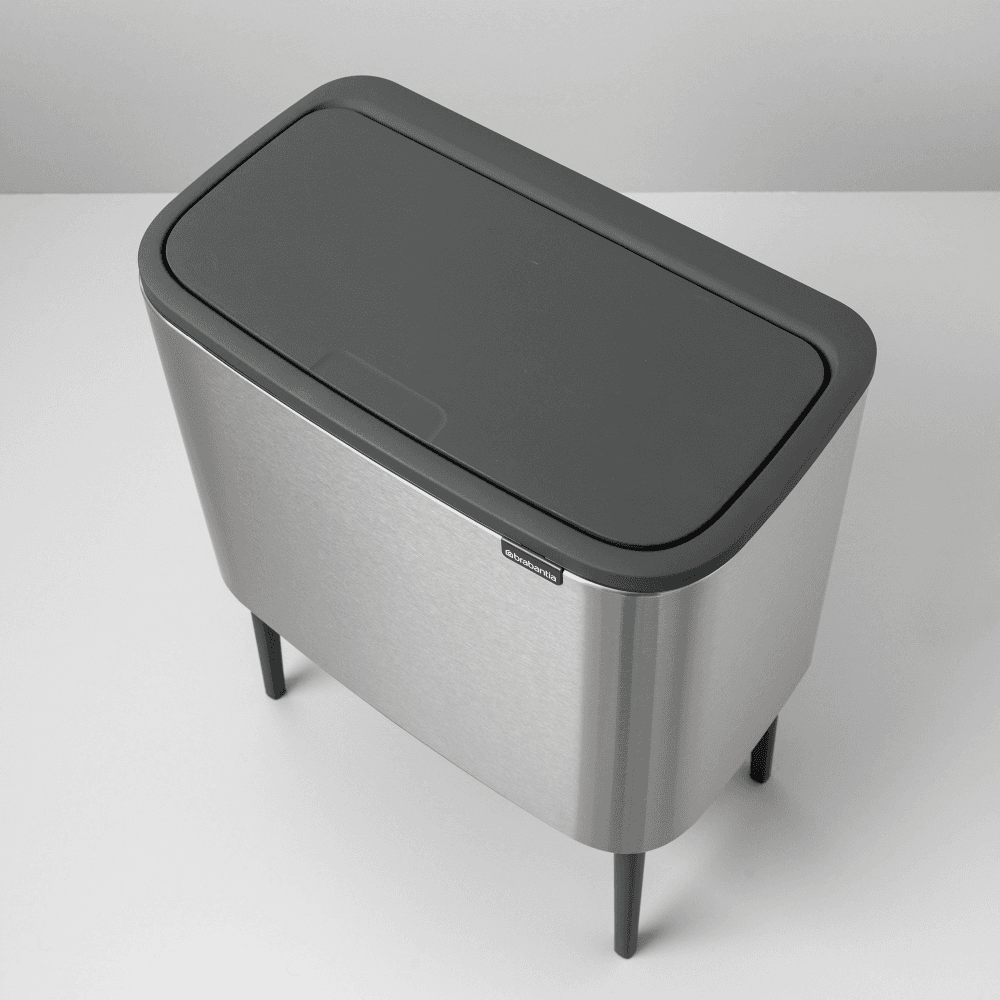 Bo Recycling Bin with 2 Inner Buckets, 34L Matt Steel Fingerprint Proof