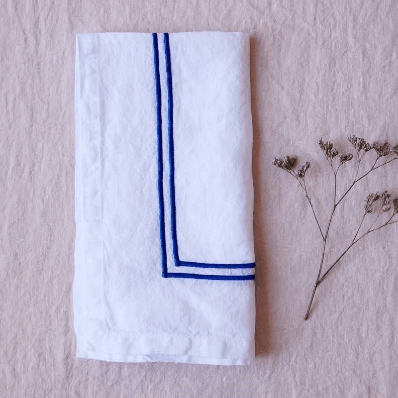 Set of Four Linen Napkins, 50 x 50cm, White