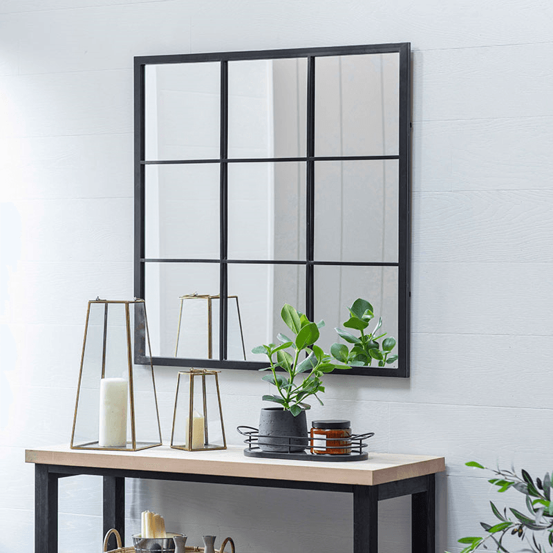 Fullbrook Mirror, L90 x W90cm, Black