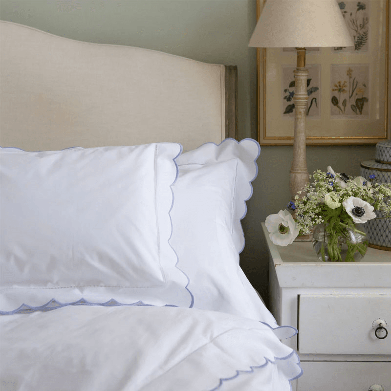 Scallop Oxford Pillowcase, Blue