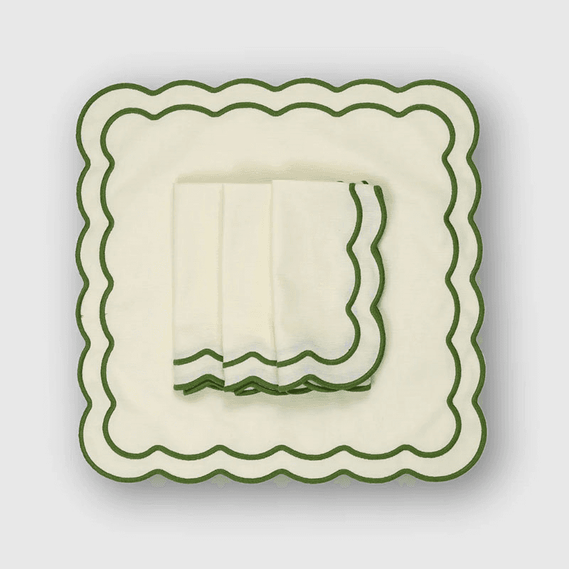 Apple Set of 4 Napkins, 50 x 50cm, Green