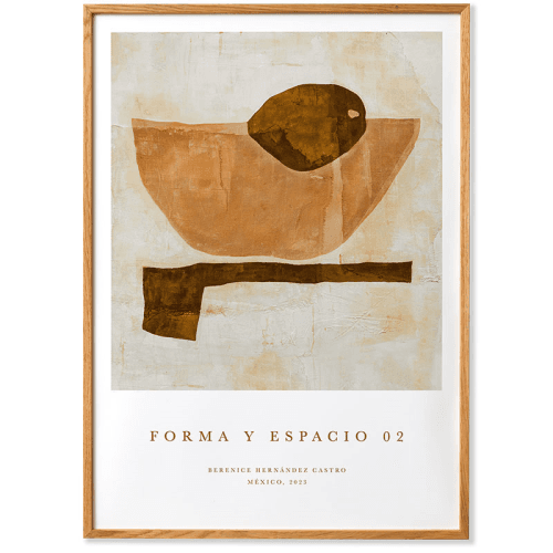 Image showing the Forma y Espacio 02 Framed Print, 50 x 70cm, Beige product.