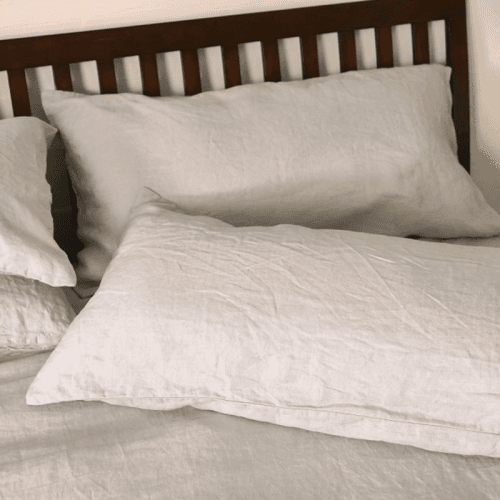 Image showing the Linen Pair of Standard Pillowcases, Dove Grey product.