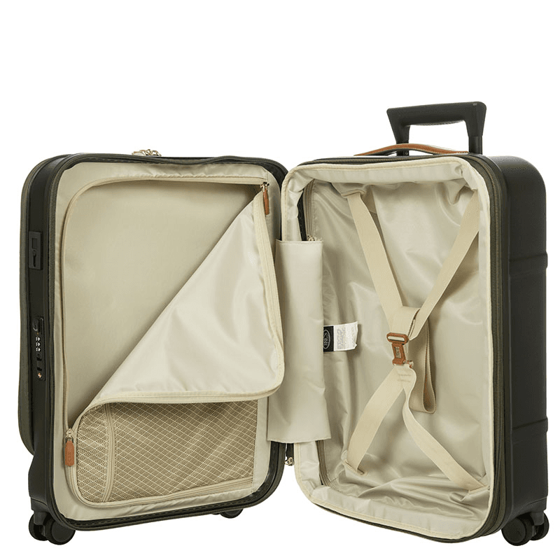 Bellagio Carry-On Suitcase with Front Pocket, H55 x L38 x W23/27cm, Olive