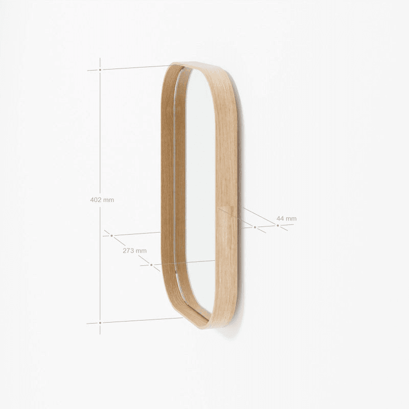 Outlook 40 Rectangular Walll Mirror, Oak