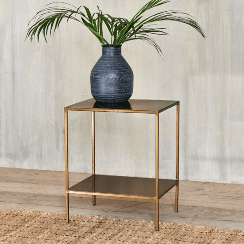 Image showing the Mahi Side Table, H55 x W36cm, Antique Brass product.