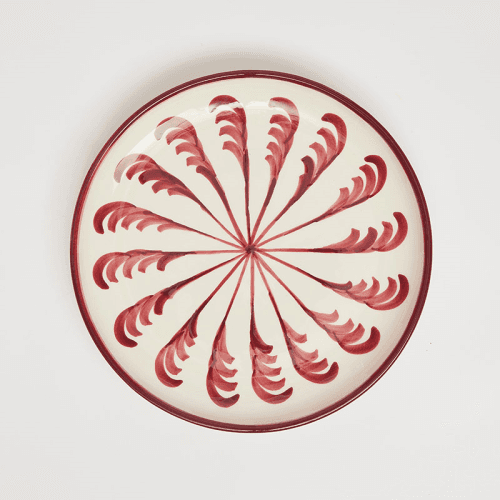Image showing the Swirl Set of 4 Dinner Plates, D26cm, Burgandy product.