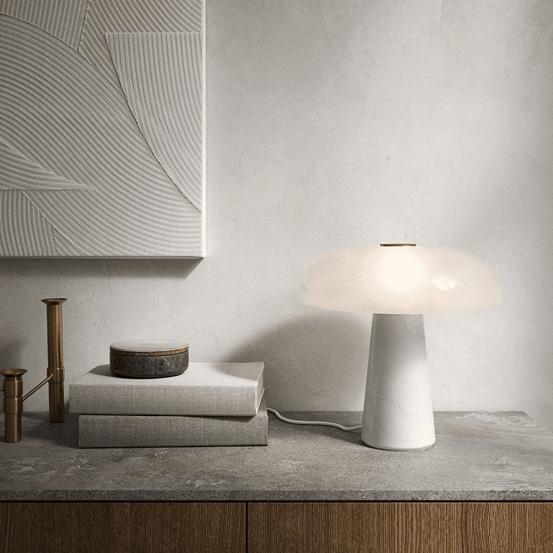 Glossy Table Lamp, H32cm, Opal white