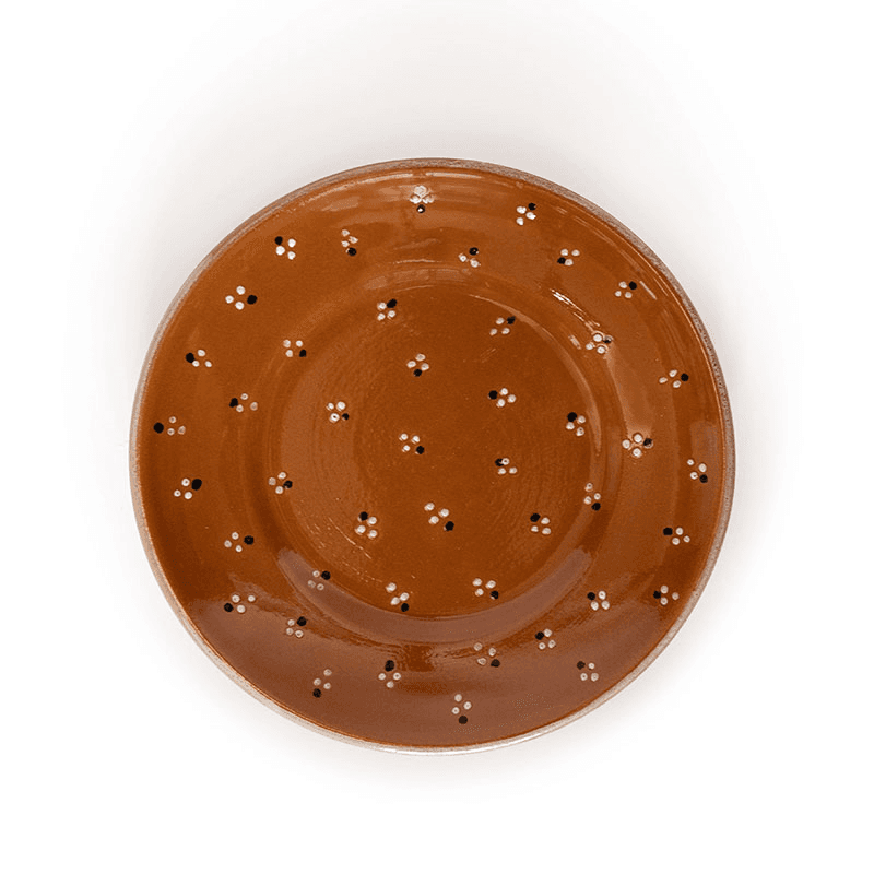 Dotty Set of 4 Side Plates, D19.5cm, Terracotta