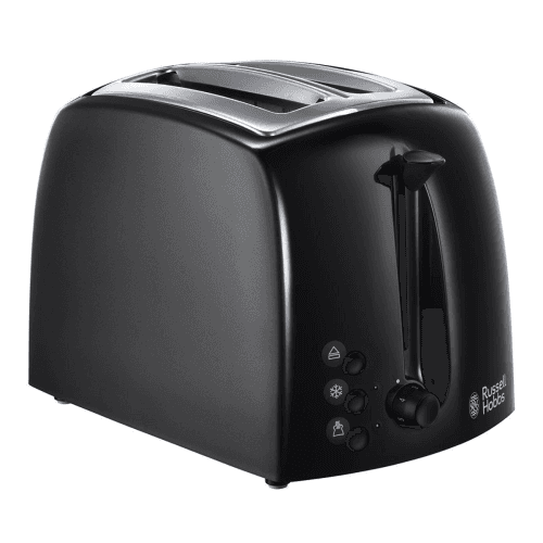 Image showing the Textures 2 slice toaster, 33 x 22.8 x 21.4cm, Black product.