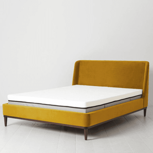 Image showing the Bed 02 Velvet King Size Frame, Mustard product.