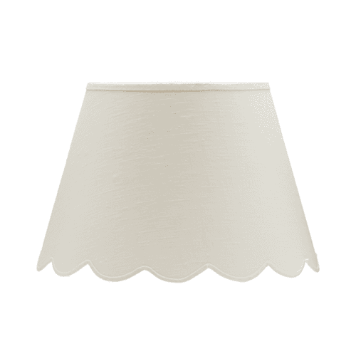 Image showing the Fabric Scallop Medium Lampshade, White product.