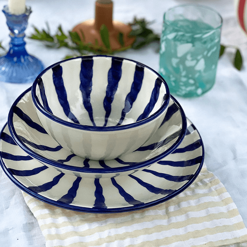 Wave 3 Piece Dinner Set, Azure