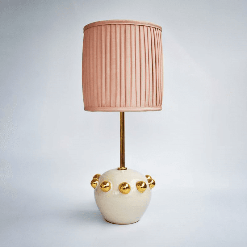 Carnival Collection Zoe Hand Thrown Ceramic Table Lamp Base Only, Gold