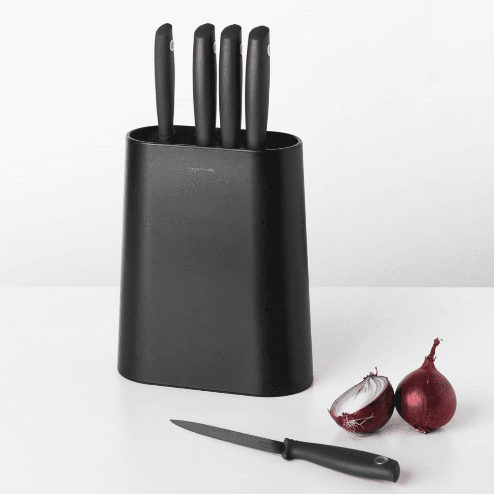 Tasty+ Knife block with knives, H33.5 x W19 x D9cm, Dark Grey