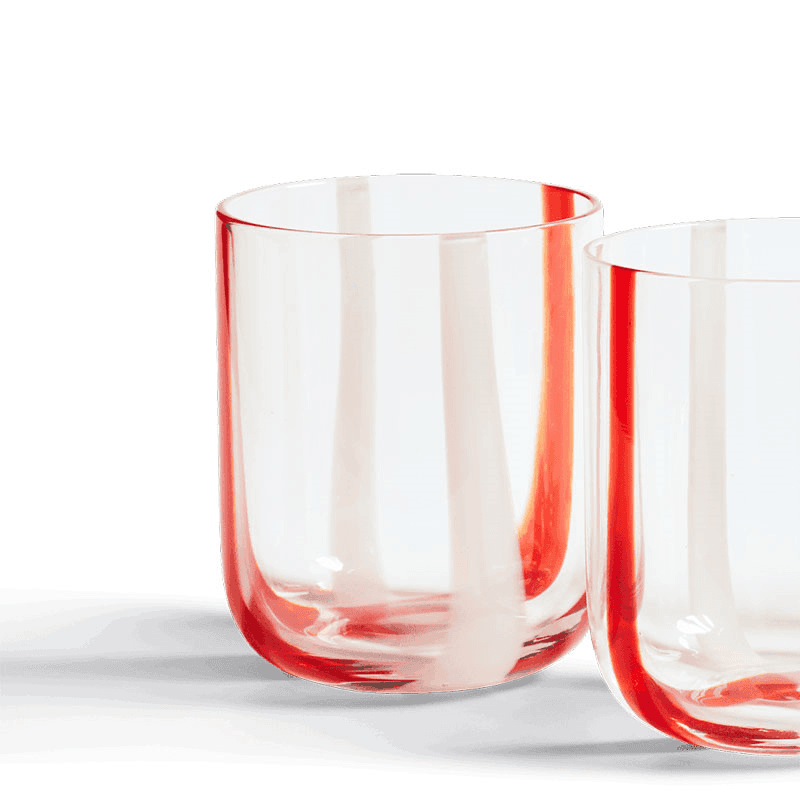 Mila Set of 6 Tumblers, Red & White
