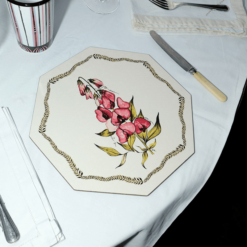 Bell Hutley Table Mat, 28 x 28cm, Foxglove