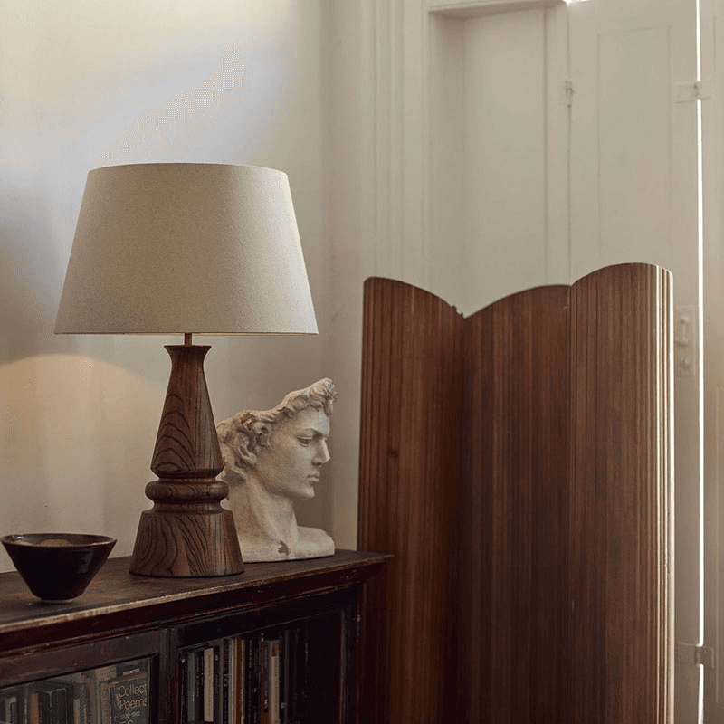 Mason Table Lamp, H67cm, Walnut