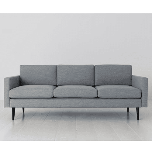 Image showing the Model 01 3 Seater Linen Sofa, Seaglass product.