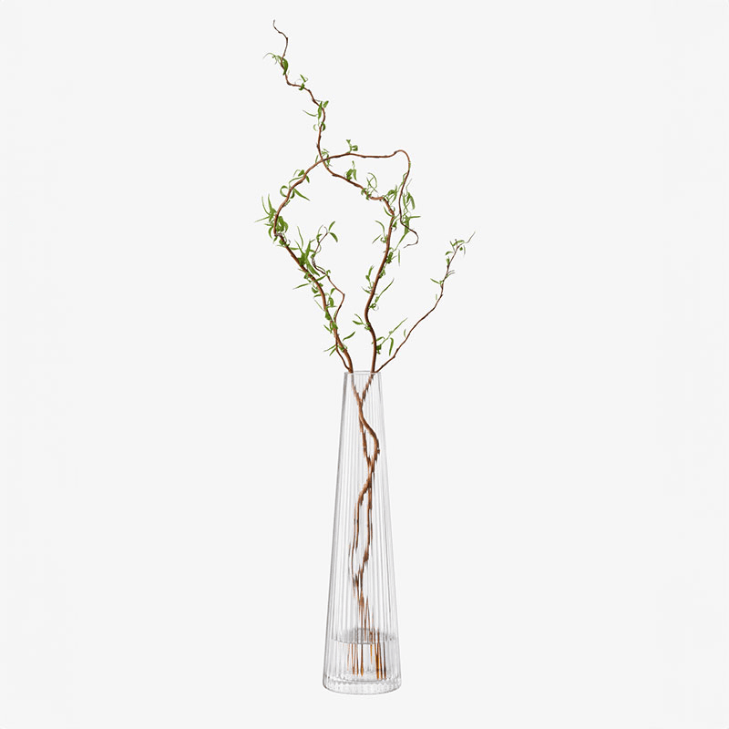 Beacon Candle Holder, H34cm, Concrete Grey & Clear
