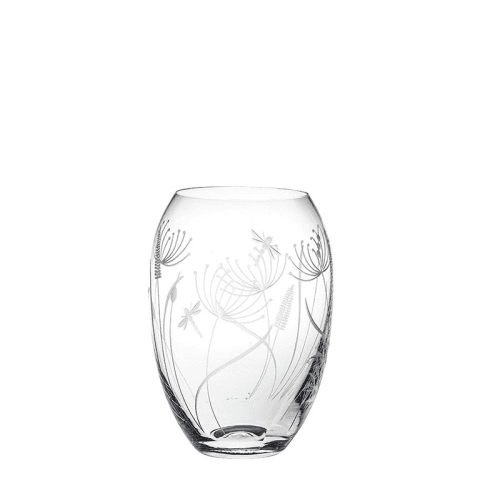 Image showing the Dragonfly Small Barrel Vase, H14.5cm, Clear product.
