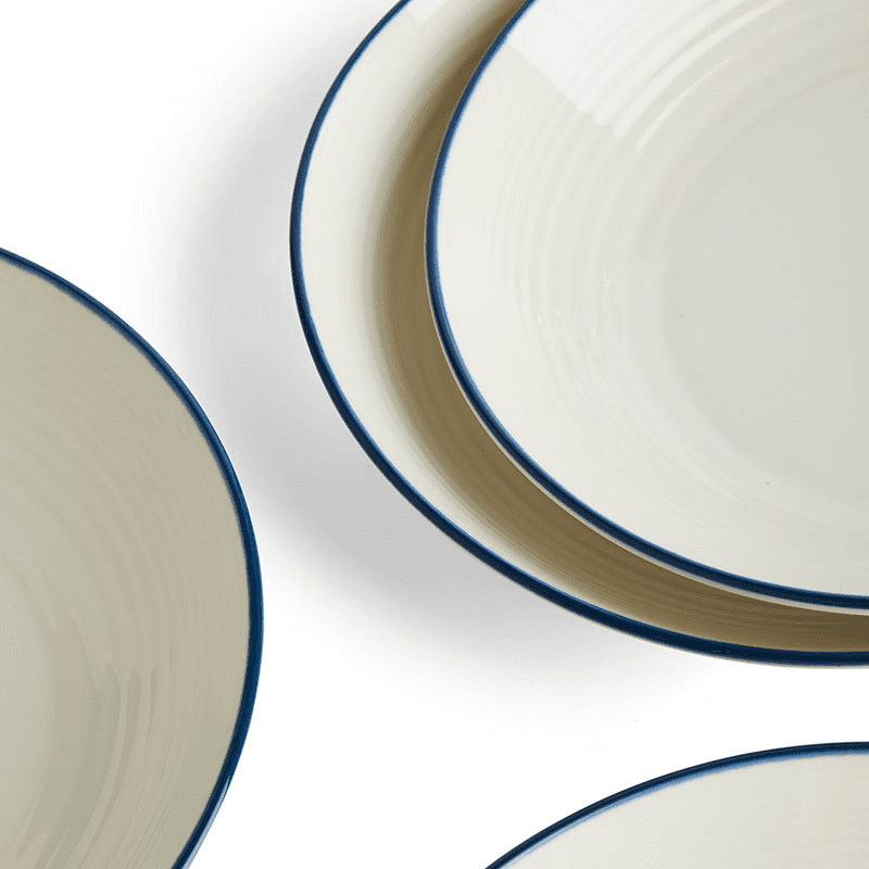 Gordon Ramsay Maze Denim Line Set of 4 Pasta Bowls, D24cm, White