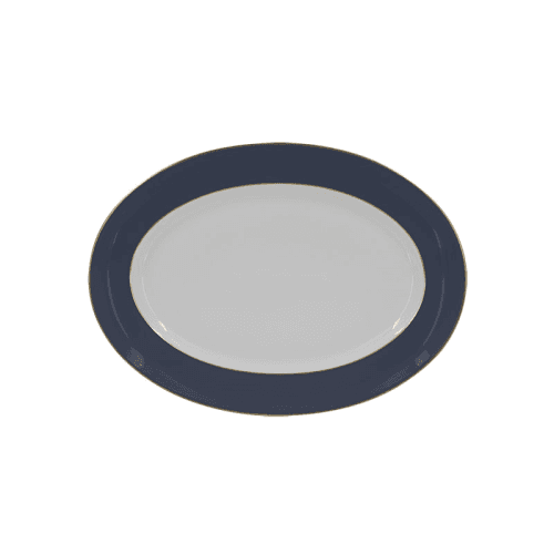 Image showing the Sous Le Soleil Oval Platter, W31 x L42cm, Matt Gold Classic Night Blue product.