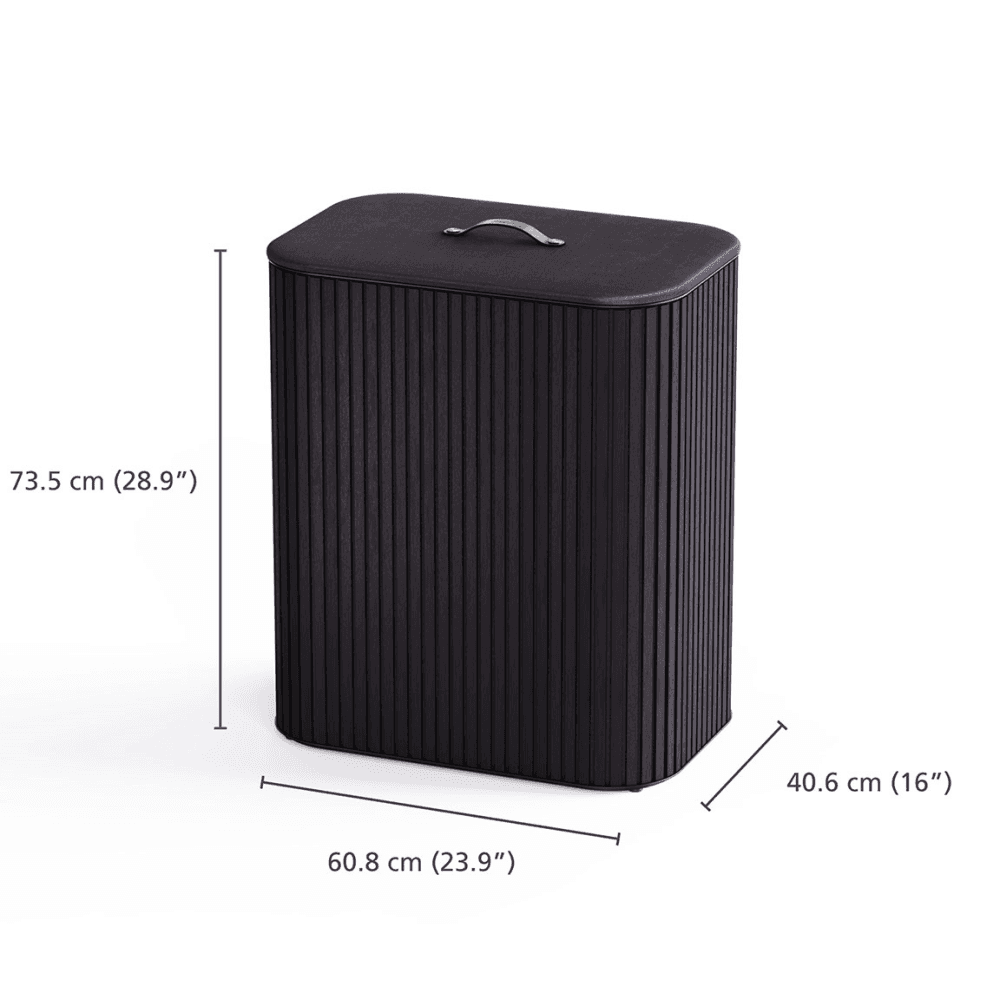 Tota Luxe Laundry Basket, 90L, Black