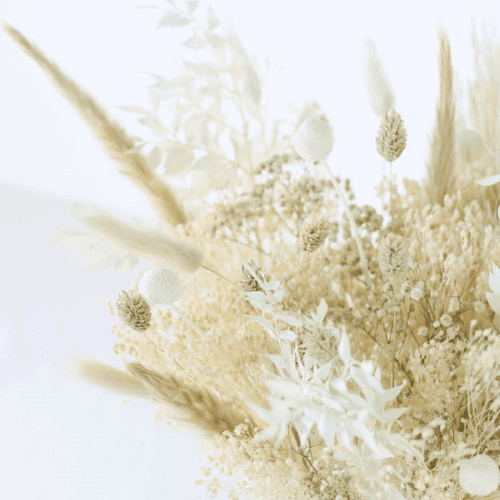 Image showing the Hand-Tied Medium Bouquet, Natural Whites, Ecru product.