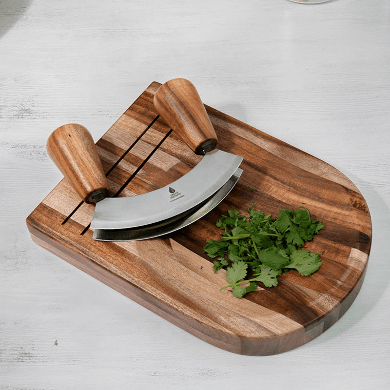 Natural Elements Mezzaluna set, 25 x 18cm, Acacia Wood