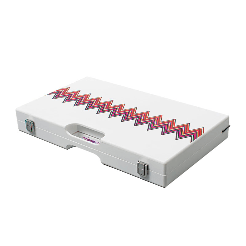 Zig Zag Backgammon Board, L45 x W38cm, White
