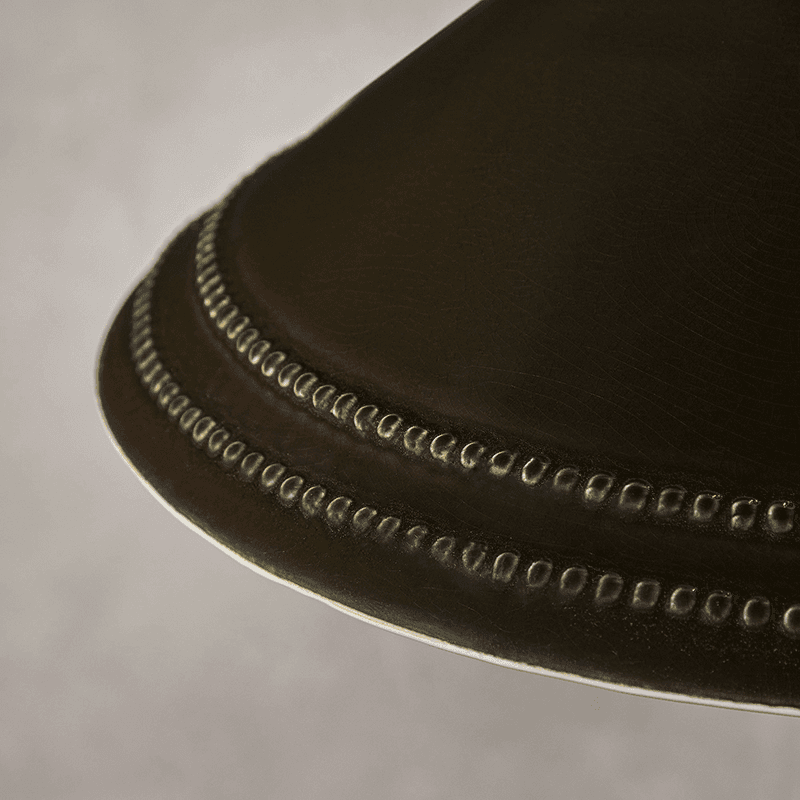 Ted Ceramic Shade with Antiqued Silver Gallery, D29.5cm, Black