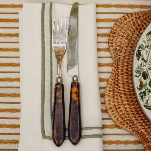 Image showing the Sophie Classic Two Cord Napkin, 50cm, Moss product.