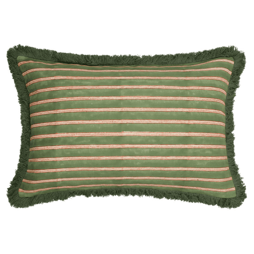 Image showing the Edo Cushion, 60 x 40cm, Pink & Green product.