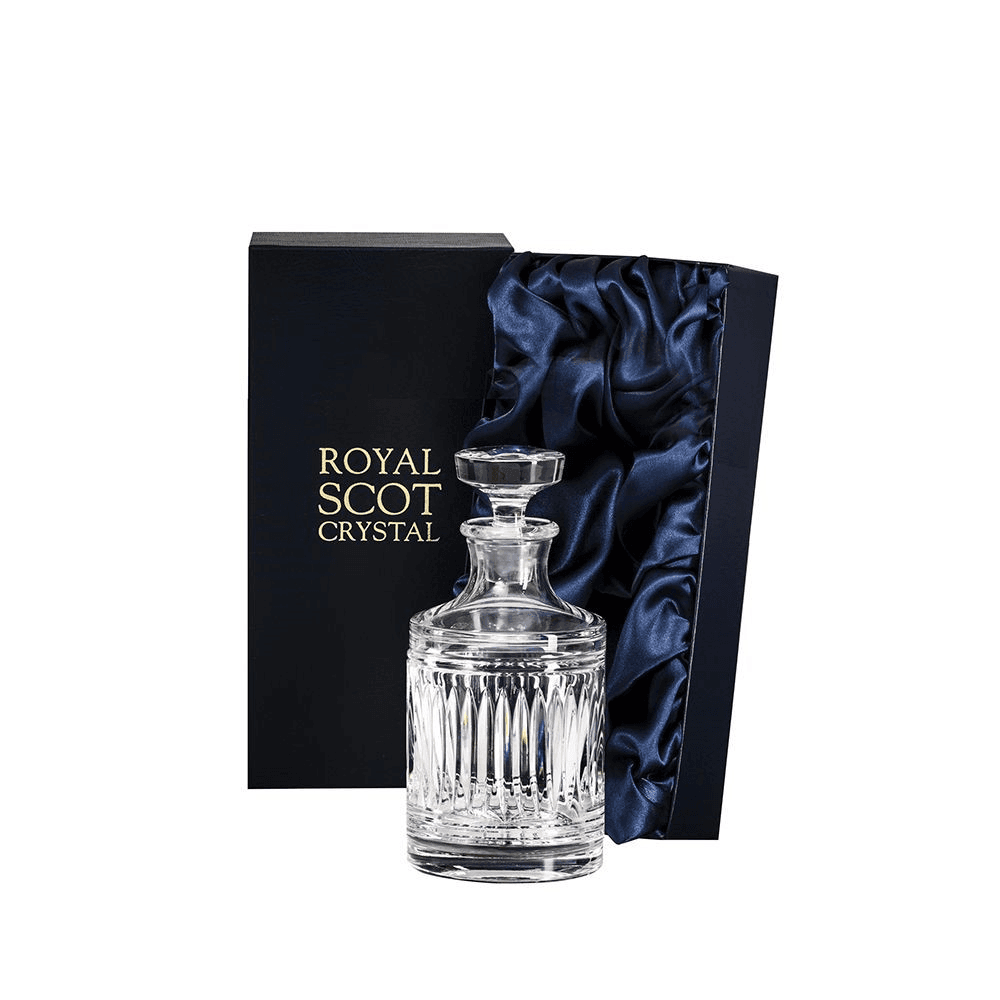 Art Deco Single Malt Round Spirit Decanter, 500ml, Clear