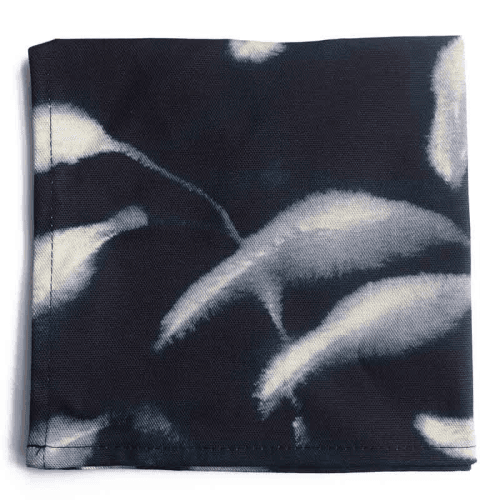 Image showing the Amongst Dark Set of 4 Organic Cotton Napkins, 45 x 40cm, Black Navy product.